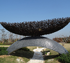 stainless steel art sculpture bird's nest design